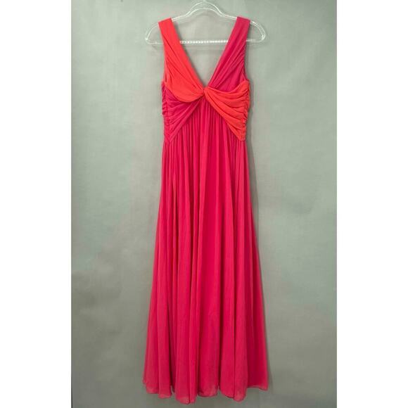 B38. Badgley Mischka Twisted Two Tone Gown Womens 4 Cocktail First Lady Romantic - Picture 6 of 8